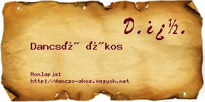 Dancsó Ákos névjegykártya