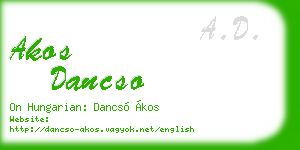 akos dancso business card