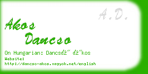 akos dancso business card